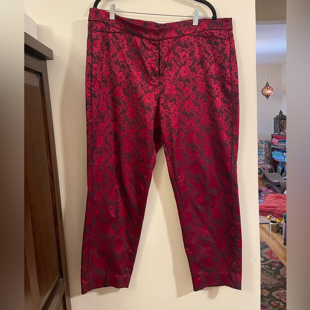 White House Black Market jacquard satin tuxedo pants